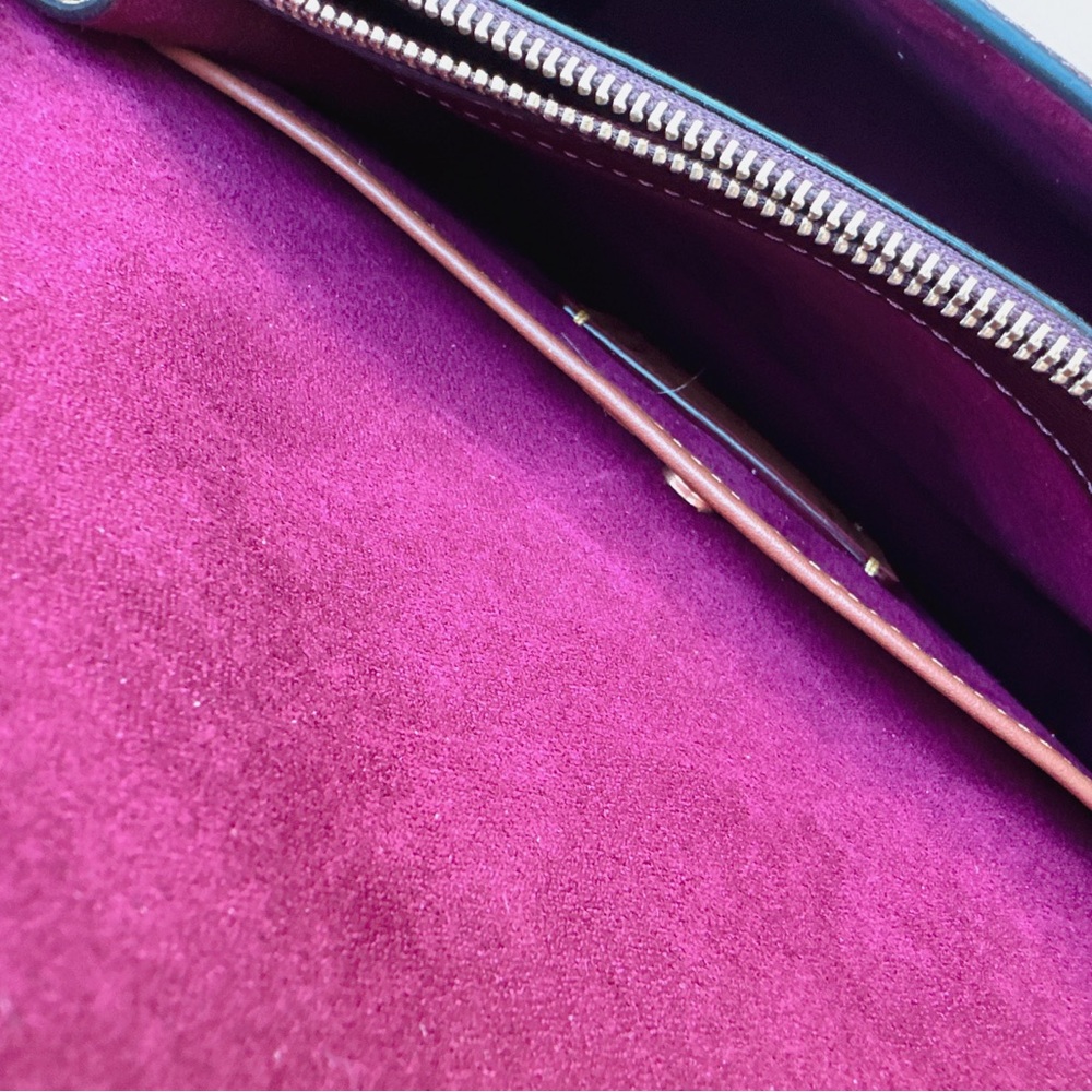 NWT Coach Beat Shoulder Bag With Horse & Carriage Print Brass/Oxblood Cranberry - Picture 11 of 12